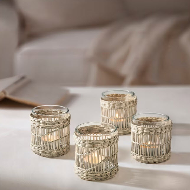 Natural Sedge Tealight Candle Holder
