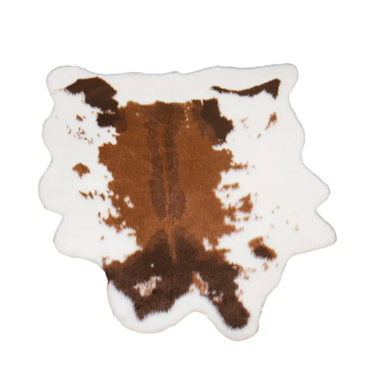 Faux Cowhide Rug / Shag Area Rug - Small