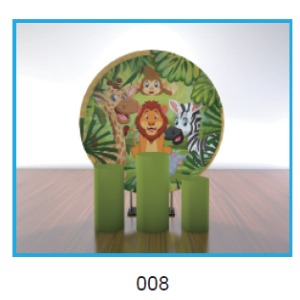 Animal Forest Birthday Round Backdrop / Photo Backdrop