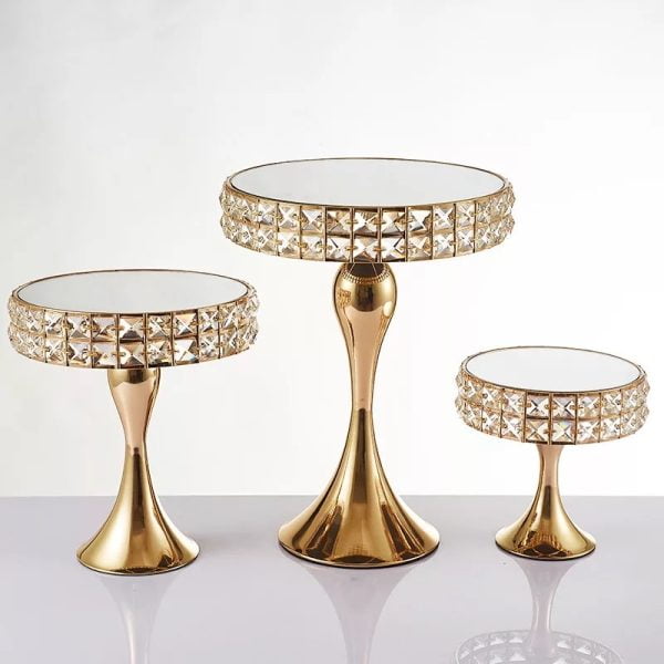 Gold Crystal Beaded Cake Stand / Cupcake Display - Single One