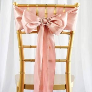 Satin Chair Sashes - Dusty Rose