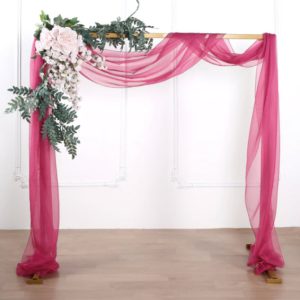 Sheer Organza Wedding Arch Drapery Fabric - Fuchsia
