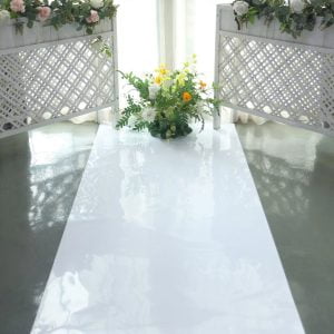 Glossy Mirrored Wedding Aisle Runner (White)