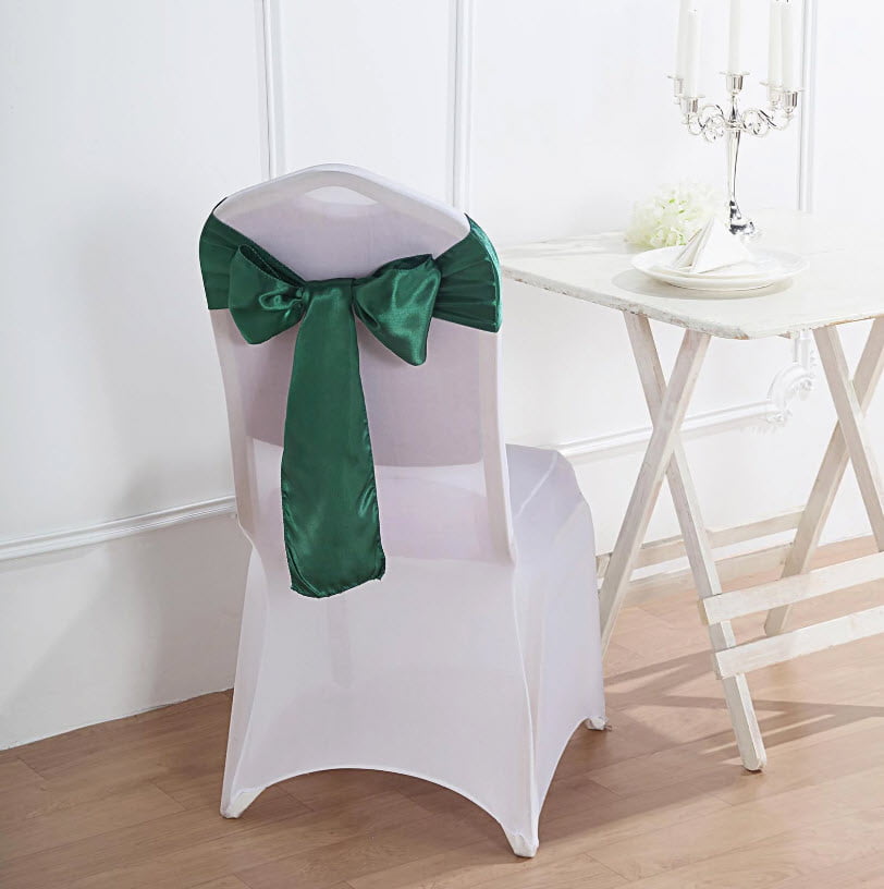 Satin Chair Sashes - Hunter Emerald Green