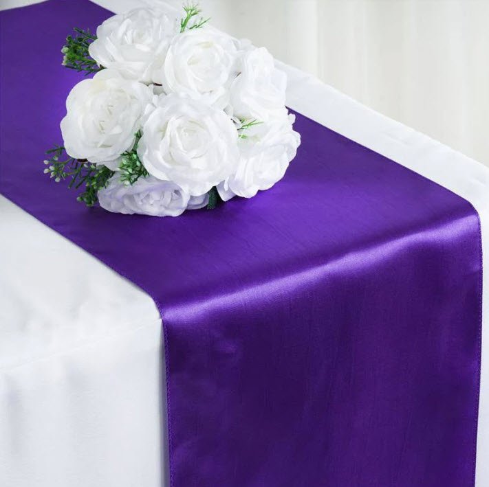 Satin Table Runner - Purple