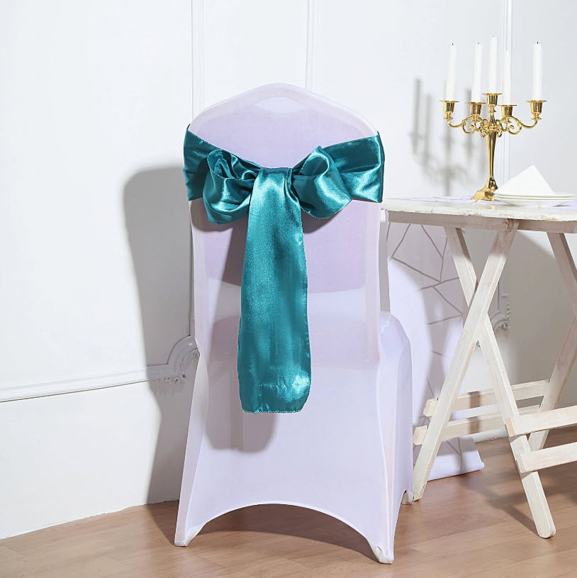 Satin Chair Sashes - Teal