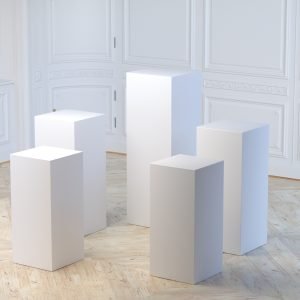 White Square Tall Pillar / Pedestal - 31.5" (Glued)