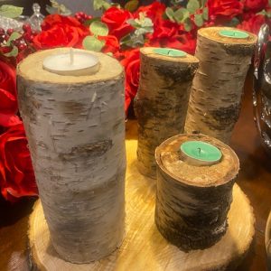 Wood Candle Holder (Assorted) – Set of 3