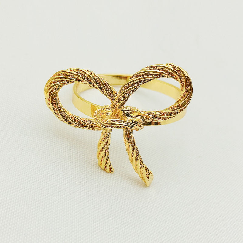 Gold Plated Bow / Bowknot Napkin Ring