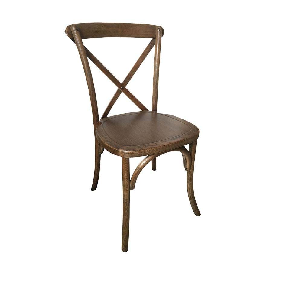 Brown Cross Back Chair - Cushion Included