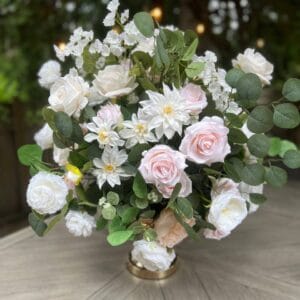 Premium Silk Flower Ball for Centerpiece (Light Pink / Cream)