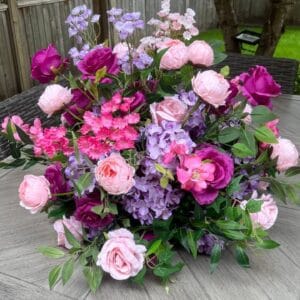 Premium Silk Flower Ball for Centerpiece (Fuchsia / Purple)