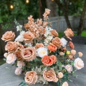 Premium Silk Flower Ball for Centerpiece (Burnt Orange)