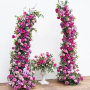 Wedding Arch Flower Arrangement Set - Fuchsia / Purple