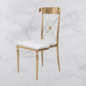 Gold Stainless Steel Cross Back Chair