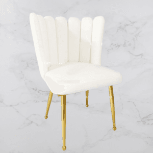 Velvet Luxury Gold Leg Boucle Chair