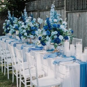 Premium Silk Flower Ball for Centerpiece (Blue)