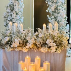 Wedding Arch Flower Arrangement Set - Baby Breath & White Rose
