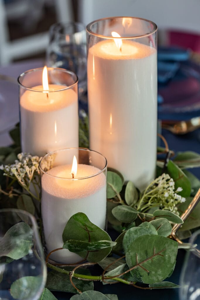 Luxury White Powder / Sand Candle - Set of 3