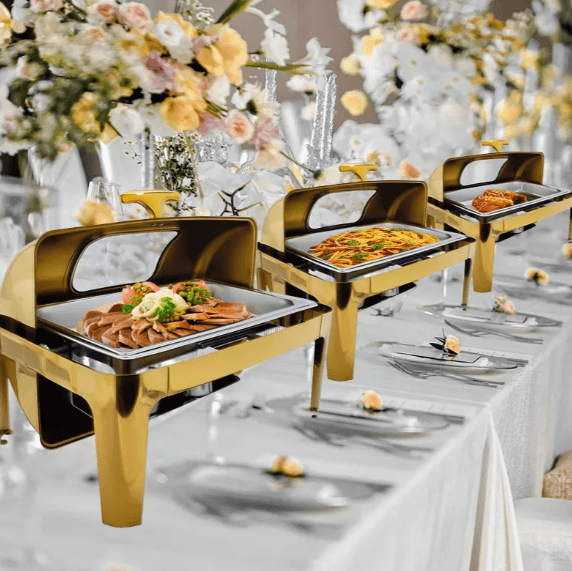 Luxury Rectangular Gold Chafing Dish