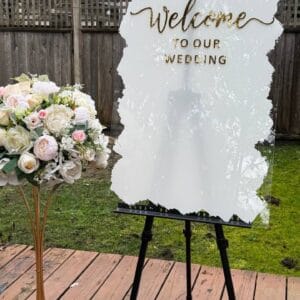 Wedding Welcome Sign with Easel - Acrylic
