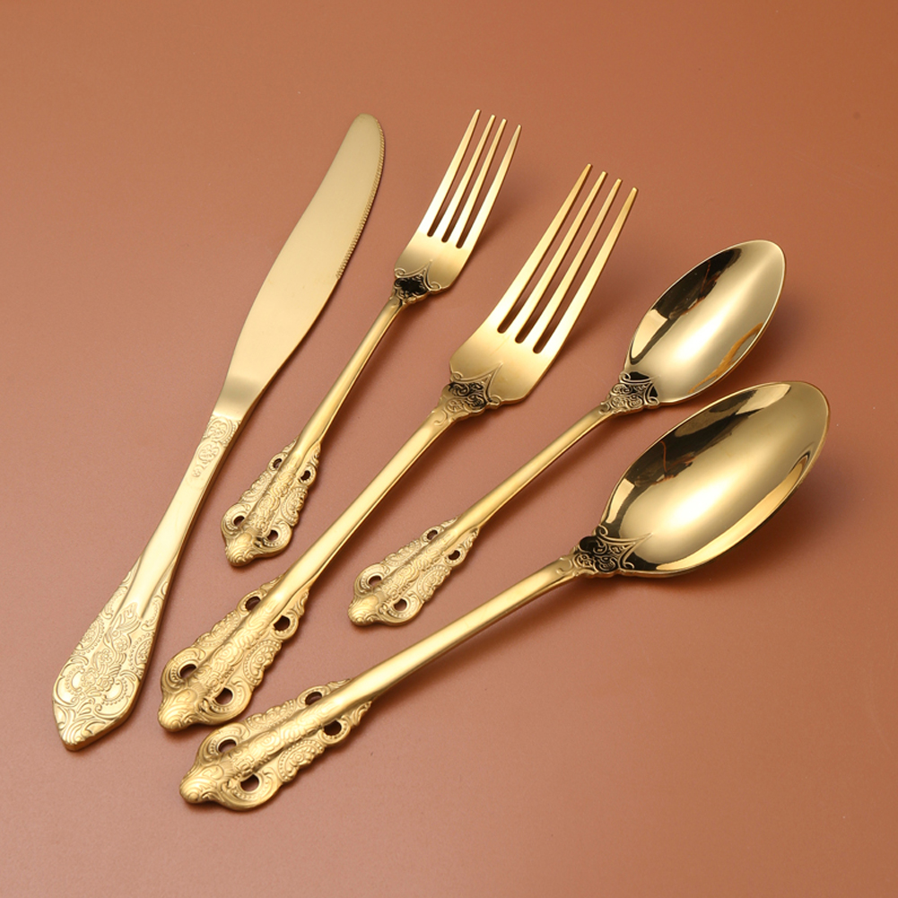 Mirror Gold Royal Design Cutlery / Flatware (Set of 4)