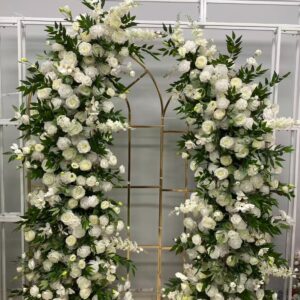 Wedding Arch Flower Arrangement Set - White with Greenery