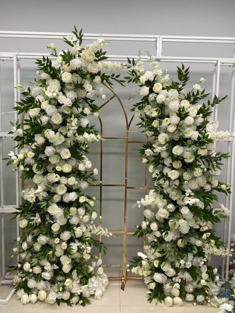 Wedding Arch Flower Arrangement Set - White with Greenery