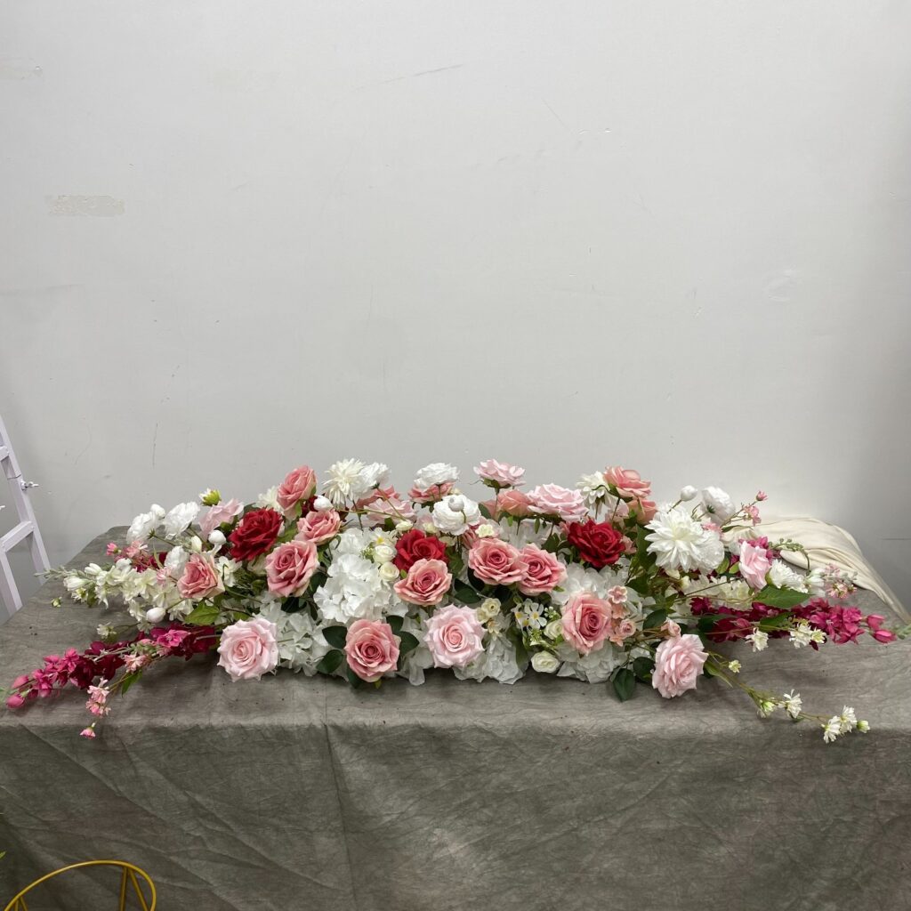 Flower Runner / Flower Garland for Sweetheart Table - Pink