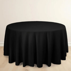 Round Tablecloth - Black / 120” Diameter - Scuba Wrinkle Free