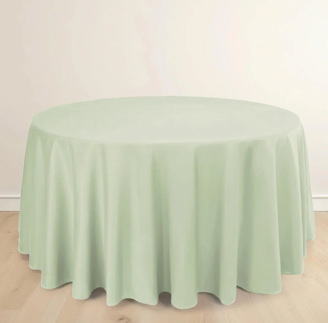Round Tablecloth - Sage Green / 120” Diameter - Scuba Wrinkle Free