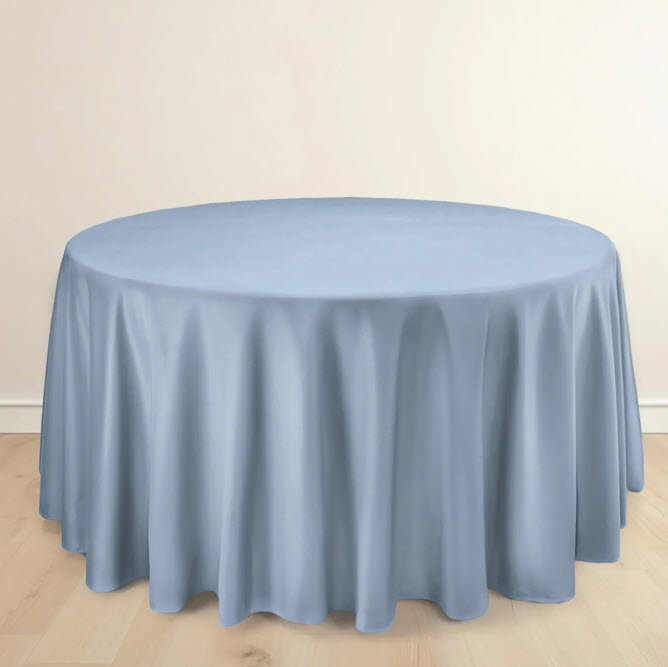 Round Tablecloth - Dusty Blue / 120” Diameter - Scuba Wrinkle Free
