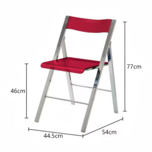 Red Foldable Acrylic Clear Garden Chair with Metal Frame