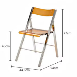Orange Foldable Acrylic Clear Garden Chair with Metal Frame