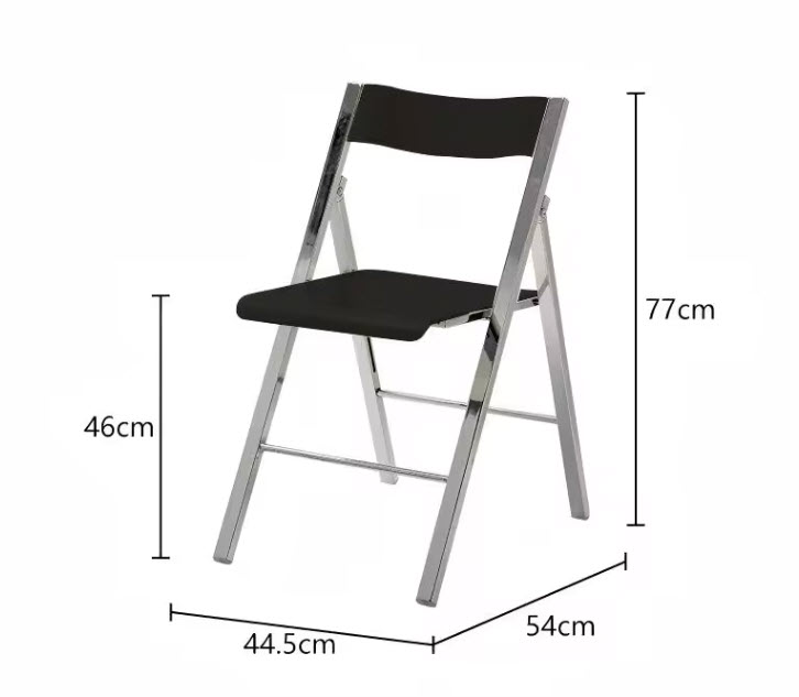 Black Foldable Acrylic Garden Chair with Metal Frame