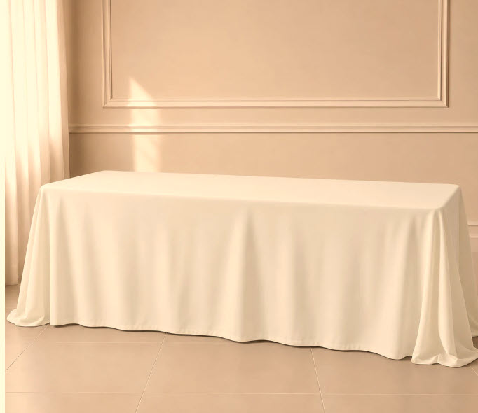 Rectangular Tablecloth - Cream/Beige (90” x 132”)