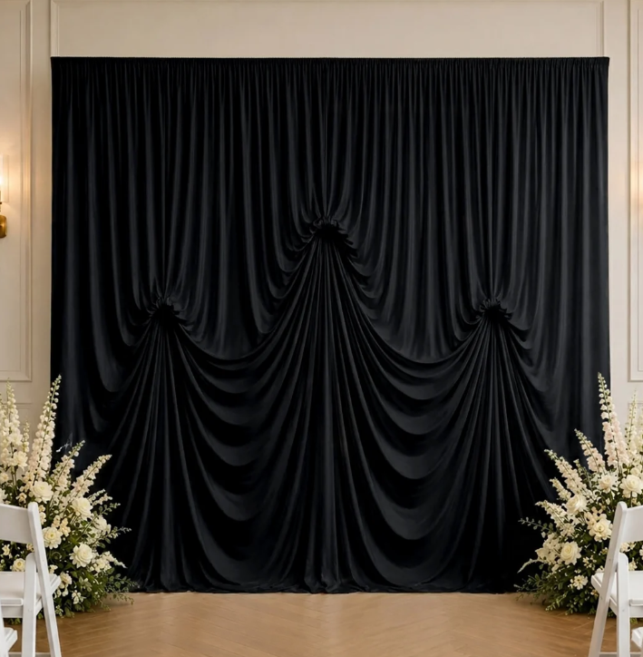 Spandex Drape Backdrop Curtain - Black