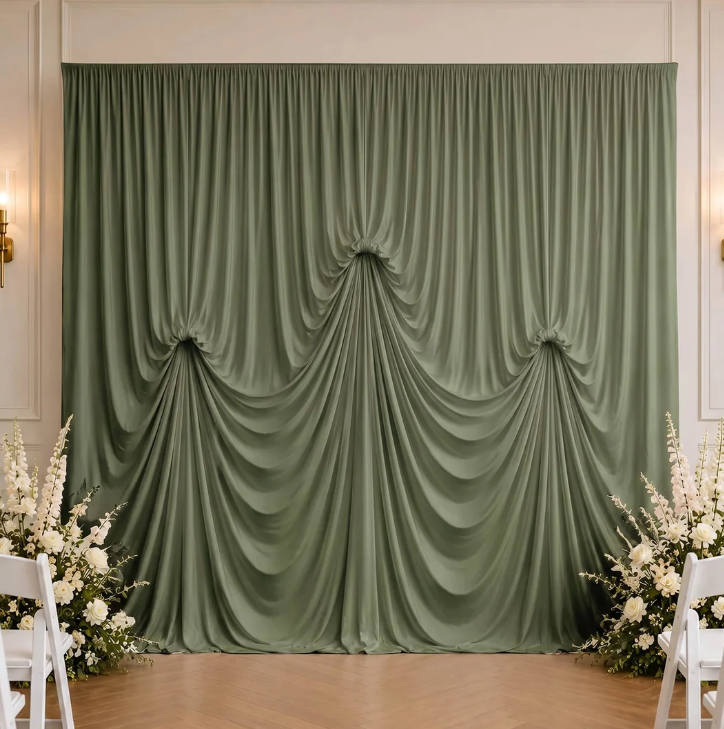 Spandex Drape Backdrop Curtain - Dusty Sage Green