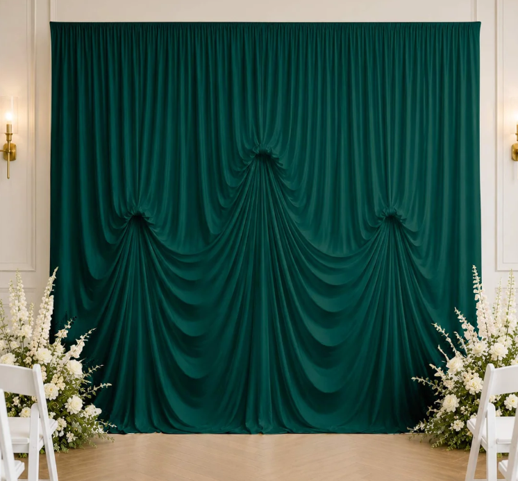 Spandex Drape Backdrop Curtain - Emerald Green