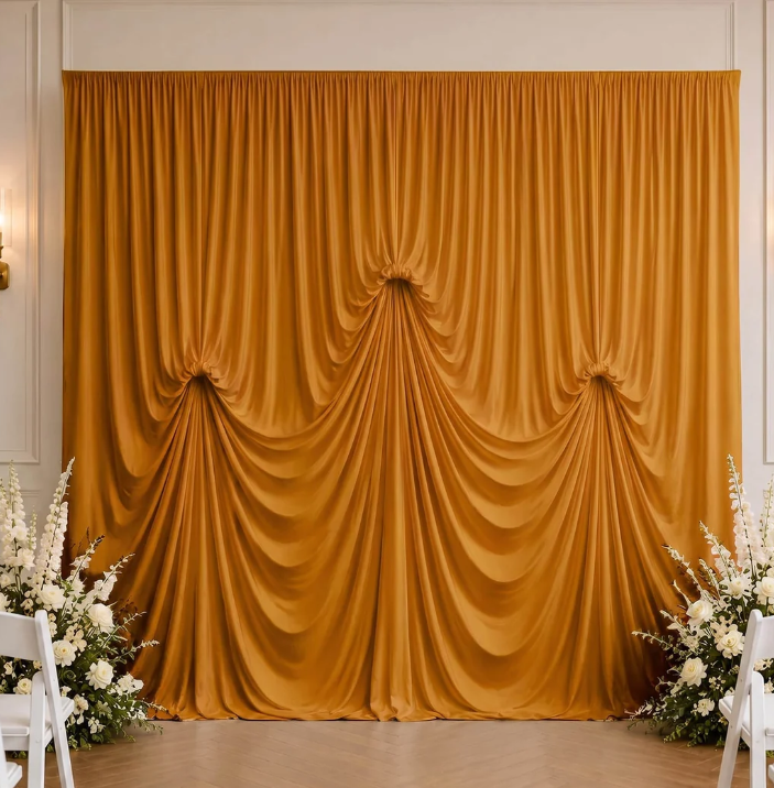Spandex Drape Backdrop Curtain - Gold