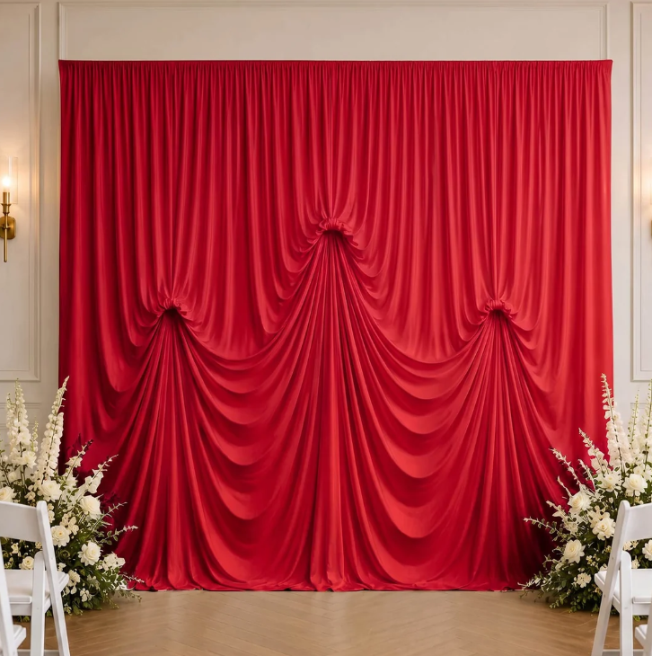 Spandex Drape Backdrop Curtain - Red