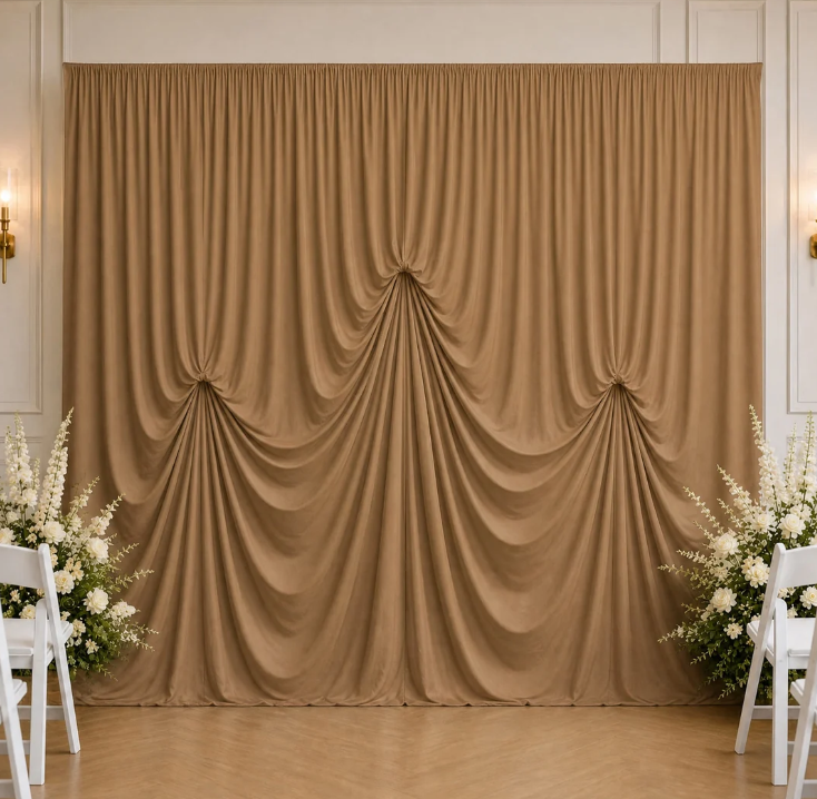 Spandex Drape Backdrop Curtain - Taupe